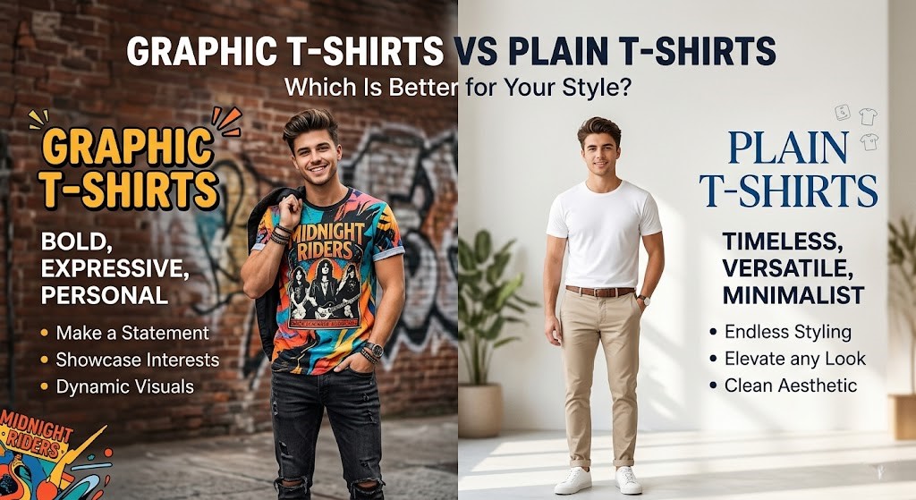 graphic t shirts vs plain t shirts comparison
